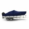 Eevelle Boat Cover V HULL FISHING Center Console, High Bow Rails, Outboard 28ft 6in L 102in W Navy SFVCCR28102B-NVY